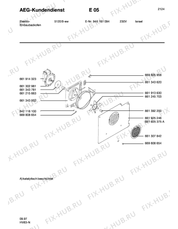 Взрыв-схема плиты (духовки) Aeg 5120B-W IL - Схема узла Section4